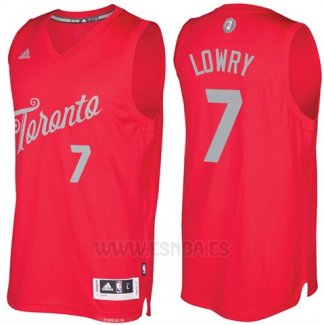 Camiseta Navidad 2016 Toronto Raptors Kyle Lowry #7 Rojo