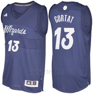 Camiseta Navidad 2016 Washington Wizards Marcin Gortat #13 Azul