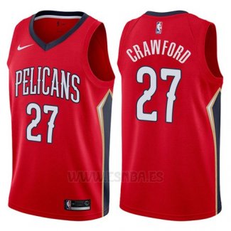 Camiseta New Orleans Pelicans Jordan Crawford #27 Statement 2017-18 Rojo