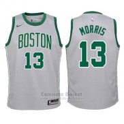 Camiseta Nino Boston Celtics Marcus Morris Ciudad #13 2017-18 Gris