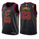 Camiseta Nino Cleveland Cavaliers LeBron James #23 Statement 2017-18 Negro