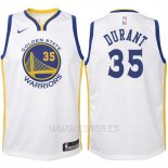 Camiseta Nino Golden State Warriors Kevin Durant #35 2017-18 Blanco