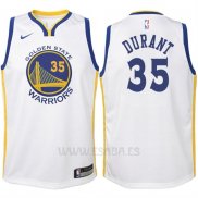 Camiseta Nino Golden State Warriors Kevin Durant #35 2017-18 Blanco