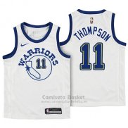 Camiseta Nino Golden State Warriors Klay Thompson Hardwood Classic #11 2017-18 Blanco