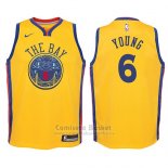 Camiseta Nino Golden State Warriors Nick Young Ciudad #6 2017-18 Oro