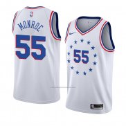 Camiseta Philadelphia 76ers Greg Monroe #55 Earned 2018-19 Blanco