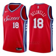 Camiseta Philadelphia 76ers Marco Belinelli #18 Statement 2017-18 Rojo