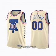 Camiseta Philadelphia 76ers Personalizada Earned 2020-21 Crema