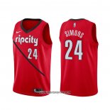 Camiseta Portland Trail Blazers Anfernee Simons #24 Earned Rojo