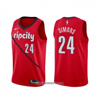 Camiseta Portland Trail Blazers Anfernee Simons #24 Earned Rojo