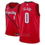 Camiseta Portland Trail Blazers Damian Lillard #0 Earned 2018-19 Rojo