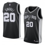 Camiseta San Antonio Spurs Manu Ginobili Icon #20 2017-18 Negro