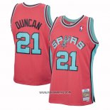Camiseta San Antonio Spurs Tim Duncan #21 Mitchell & Ness 1998-99 Rosa