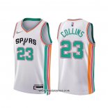 Camiseta San Antonio Spurs Zach Collins #23 Ciudad 2021-22 Blanco
