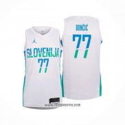 Camiseta Slovenia Luka Doncic #77 Primera Blanco