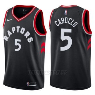 Camiseta Toronto Raptors Bruno Caboclo #5 Statement 2017-18 Negro