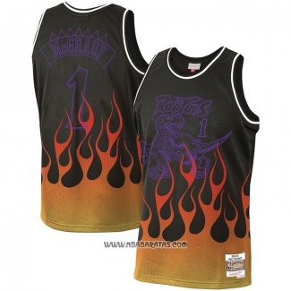 Camiseta Toronto Raptors Tracy Mcgrady #1 Flames Negro