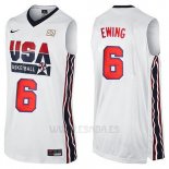 Camiseta USA 1992 Patrick Ewing #6 Blanco