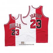 Camiseta Chicago Bulls Michael Jordan #23 Split Blanco Rojo