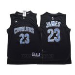 Camiseta Diamonds Editon Cleveland Cavaliers LeBron James #23 Negro