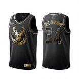 Camiseta Golden Edition Milwaukee Bucks Giannis Antetokounmpo Negro