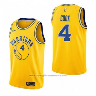 Camiseta Golden State Warriors Quinn Cook #4 Hardwood Classic 2018-19 Amarillo