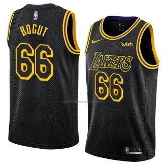 Camiseta Los Angeles Lakers Andrew Bogut #66 Ciudad 2018 Negro