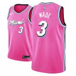 Camiseta Miami Heat Dwyane Wade #3 Earned 2018 Rosa
