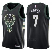 Camiseta Milwaukee Bucks Thon Maker #7 Statement 2017-18 Negro