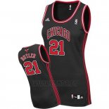 Camiseta Mujer Chicago Bulls Jimmy Butler #21 Negro