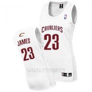 Camiseta Mujer Cleveland Cavaliers LeBron James #23 Blanco