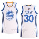 Camiseta Mujer Golden State Warriors Stephen Curry #30 Blanco