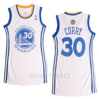 Camiseta Mujer Golden State Warriors Stephen Curry #30 Blanco