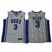 Camiseta NCAA Duke Blue Devils Garyson Allen #3 Blanco