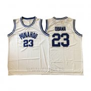 Camiseta NCAA Punahou Barack Obama #23 Blanco