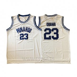 Camiseta NCAA Punahou Barack Obama #23 Blanco