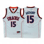 Camiseta NCAA Syracuse Orange Carmelo Anthony #15 Blanco