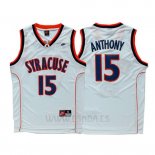 Camiseta NCAA Syracuse Orange Carmelo Anthony #15 Blanco