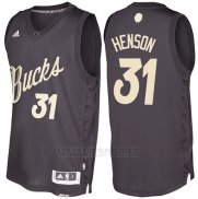 Camiseta Navidad 2016 Milwaukee Bucks John Henson #31 Negro