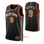 Camiseta New York Knicks RJ Barrett #9 Ciudad 2021-22 Negro