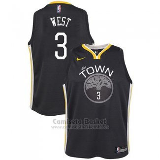 Camiseta Nino Golden State Warriors David West Statement #3 2017-18 Gris