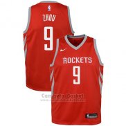 Camiseta Nino Houston Rockets Zhou Qi Icon #9 2017-18 Rojo