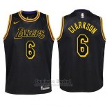 Camiseta Nino Los Angeles Lakers Jordan Clarkson Ciudad #6 2017-18 Negro