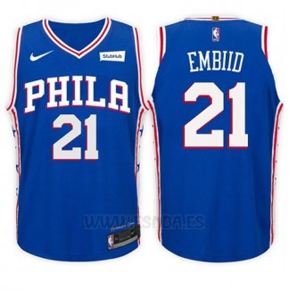 Camiseta Nino Philadelphia 76ers Joel Embiid #21 Icon 2017-18 Azul