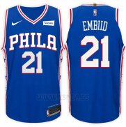 Camiseta Philadelphia 76ers Joel Embiid #21 2017-18 Azul