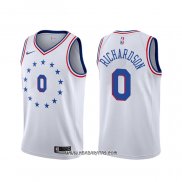 Camiseta Philadelphia 76ers Josh Richardson #0 Earned Blanco