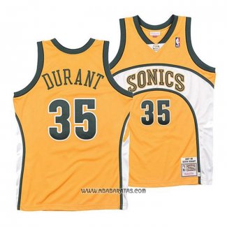 Camiseta Seattle SuperSonics Kevin Durant #35 Mitchell & Ness 2007-08 Amarillo