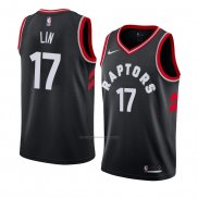 Camiseta Toronto Raptors Jeremy Lin #17 Statement 2018 Negro
