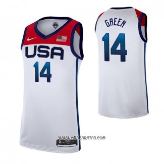 Camiseta USA 2021 Draymond Green #14 Blanco