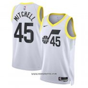 Camiseta Utah Jazz Donovan Mitchell #45 Association 2022-23 Blanco